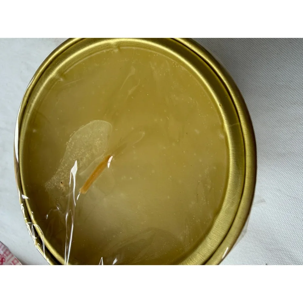 Avon Roses Roses Vintage Perfumed Candle Refill Gold Metal Tin 2 Inch Unused Box